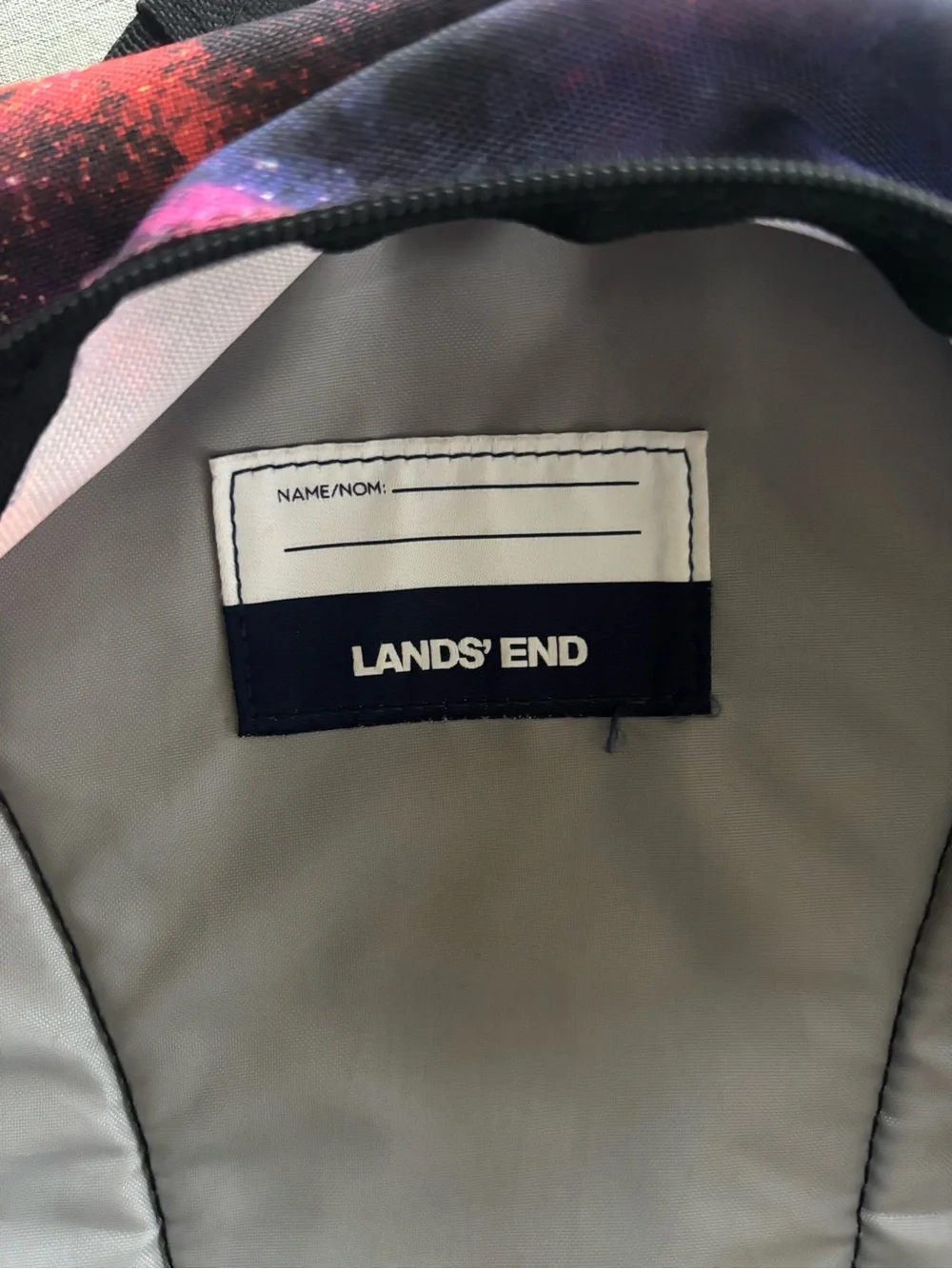 Lands' End Galaxy-Print Backpack in Purple with Multicolor Accents